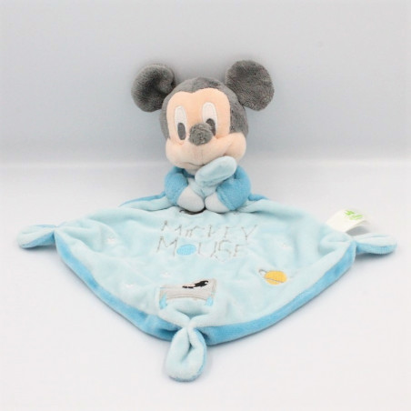 Doudou plat Mickey bleu fusée DISNEY BABY