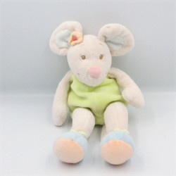 Doudou souris beige vert...