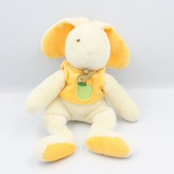 Doudou lapin blanc jaune pomme P BABY NAT