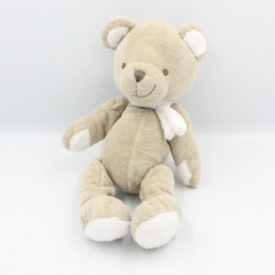 Doudou ours Beige gris blanc écharpe NICOTOY