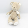 Doudou ours Beige gris blanc écharpe NICOTOY