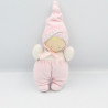 Doudou poupée poupon bébé rose blanc fleurs COROLLE 1997