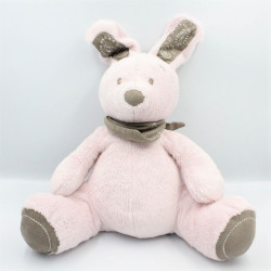 Doudou lapin rose foulard beige gris SIMBA TOYS NICOTOY