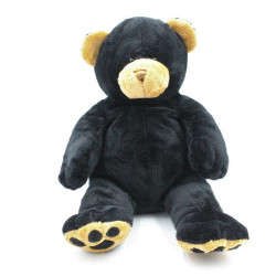 Grand doudou peluche ours noir beige NOUNOURS