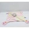 Doudou plat chat gris rose écru empreintes GIPSY