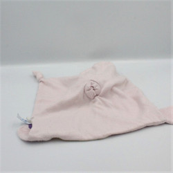 Doudou plat chat gris rose écru empreintes GIPSY