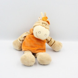 Doudou zébre Zamba beige orange NOUKIE'S