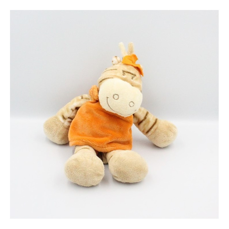 Doudou zébre Zamba beige orange NOUKIE'S