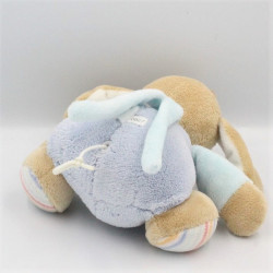 Doudou musical chien beige bleu escargot NATTOU 16 cm
