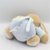 Doudou musical chien beige bleu escargot NATTOU 16 cm