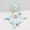 Doudou lapin bleu vert rayé avion POMMETTE