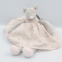 Doudou souris grise robe rose Eugénie TARTINE ET CHOCOLAT