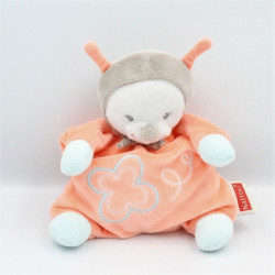Doudou semi plat abeille papillon orange gris bleu NATTOU