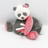 Doudou panda gris blanc rose Louis et Scott miroir NOUKIE'S