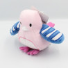 Doudou oiseau rose bleu blanc pois KIMBALOO