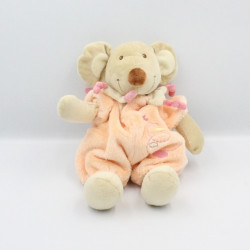 Doudou souris combinaison orange avion nuage TEX