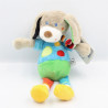 Doudou Chien bleu vert cercles jambes pois carreaux MOTS D'ENFANTS