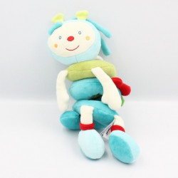 Doudou musical chenille papillon bleu vert blanc rouge BABYSUN