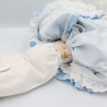 Ancienne Poupée Tissu robe bleu cheveux blanc MUNDIA