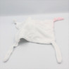 Doudou plat ours blanc rose bleu plumes indien SIPLEC