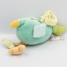 Doudou attache tétine oiseau vert Balthazar et Valentine MOULIN ROTY
