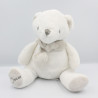 Doudou ours blanc gris foulard Oscar J-LINE