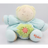 Doudou poupon patapouf bleu jaune fleur verte Chubby baby doll blue KALOO