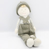 Doudou poupée garçon salopette verte Poetic Garden BERLINGOT
