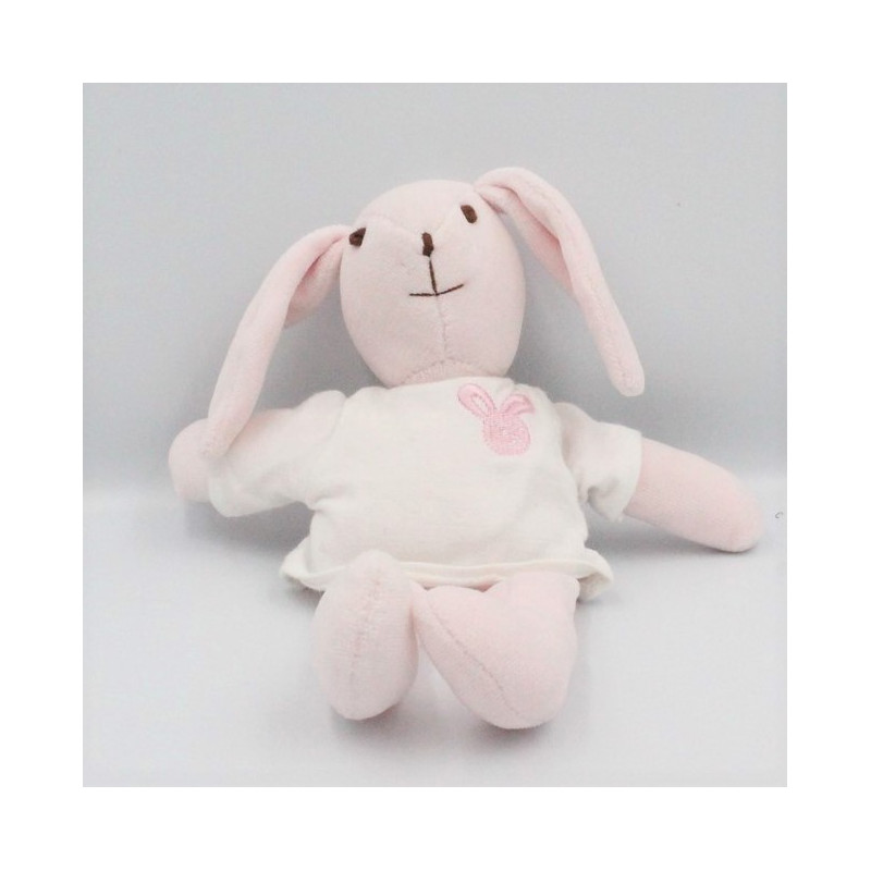 Doudou lapin rose blanc LA HALLE