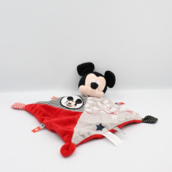 Doudou plat Mickey rouge gris noir DISNEY NICOTOY