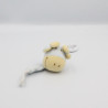 Doudou attache tétine Vache bleu jaune TEX