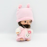 Peluche Singe bébé Kiki tenue rose SEKIGUCHI