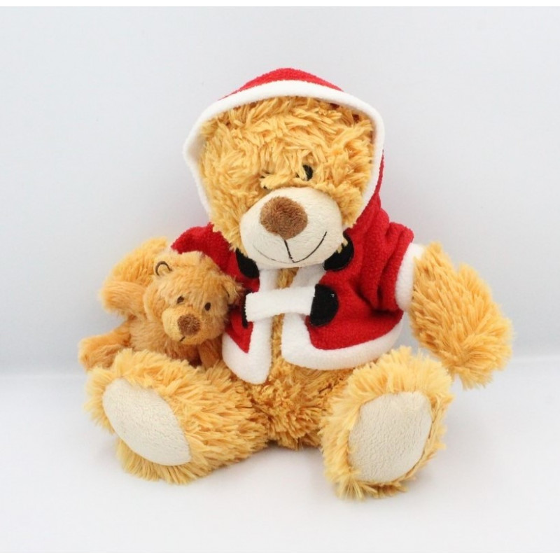 Peluche ours Pére Noël avec bébé FIZZY