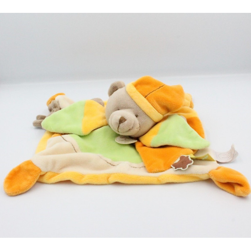Doudou et compagnie plat ours jaune orange vert beige Melis