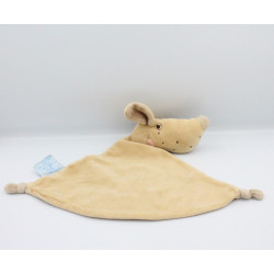Doudou plat chien beige marron KING BEAR