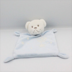 Doudou luminescent plat ours bleu oiseau étoiles NICOTOY