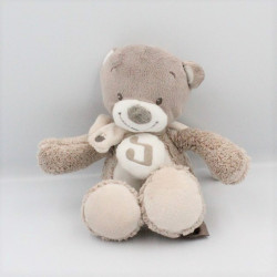 Doudou musical ours beige marron blanc couronnes NATTOU