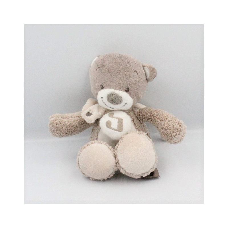 Doudou musical ours beige marron blanc couronnes NATTOU