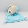 Doudou plat ours bleu blanc pois nuage NICOTOY