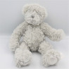 Doudou peluche ours gris foulard Oscar J-LINE