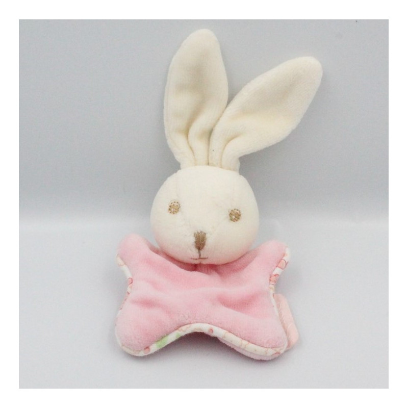 mini Doudou plat Lapin lilirose rose fleur Kaloo