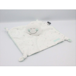 Doudou plat Smiley Baby blanc vert étoiles ORCHESTRA PREMAMAN