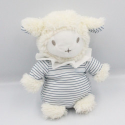 Doudou mouton blanc bleu rayé AVENE PEDIATRIL