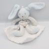 Doudou plat lapin bleu carreaux mouchoir BERLINGOT