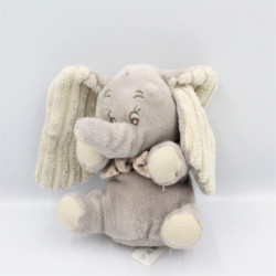 Doudou éléphant gris Dumbo noeud vichy beige DISNEY NICOTOY