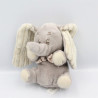 Doudou éléphant gris Dumbo noeud vichy beige DISNEY NICOTOY
