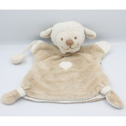 Doudou marionnette mouton beige blanc nuage NATTOU