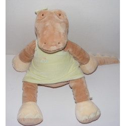 Grand doudou crocodile Odile robe verte NOUKIE'S