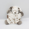 Doudou semi plat chien blanc beige Max Noa et Tom NATTOU