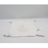 Doudou plat carré blanc ours lune étoiles CARREFOUR CMI